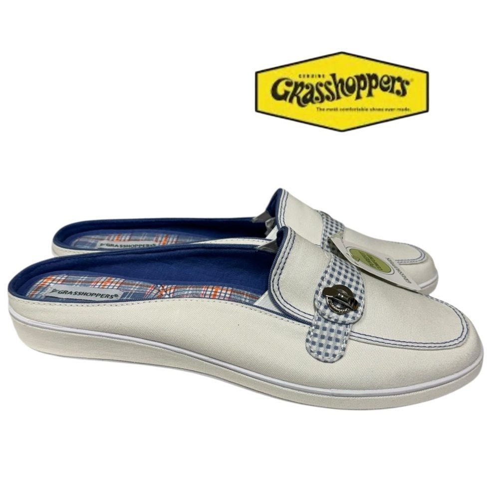 New Grasshoppers Women's Krista III White Slide Slip-on Mules 9
